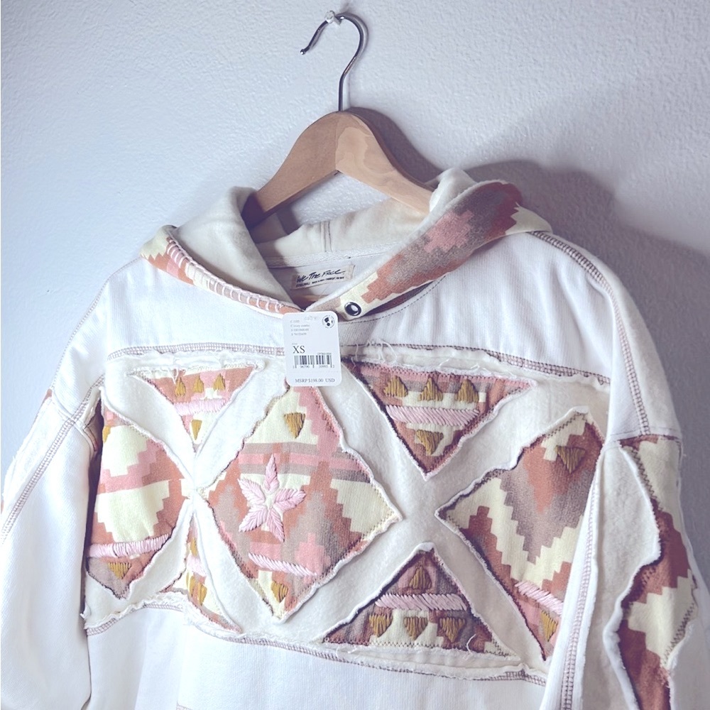 Free People We the free Oversized Nordic Its a Vibe Heavyweight Hoodie ivory XS